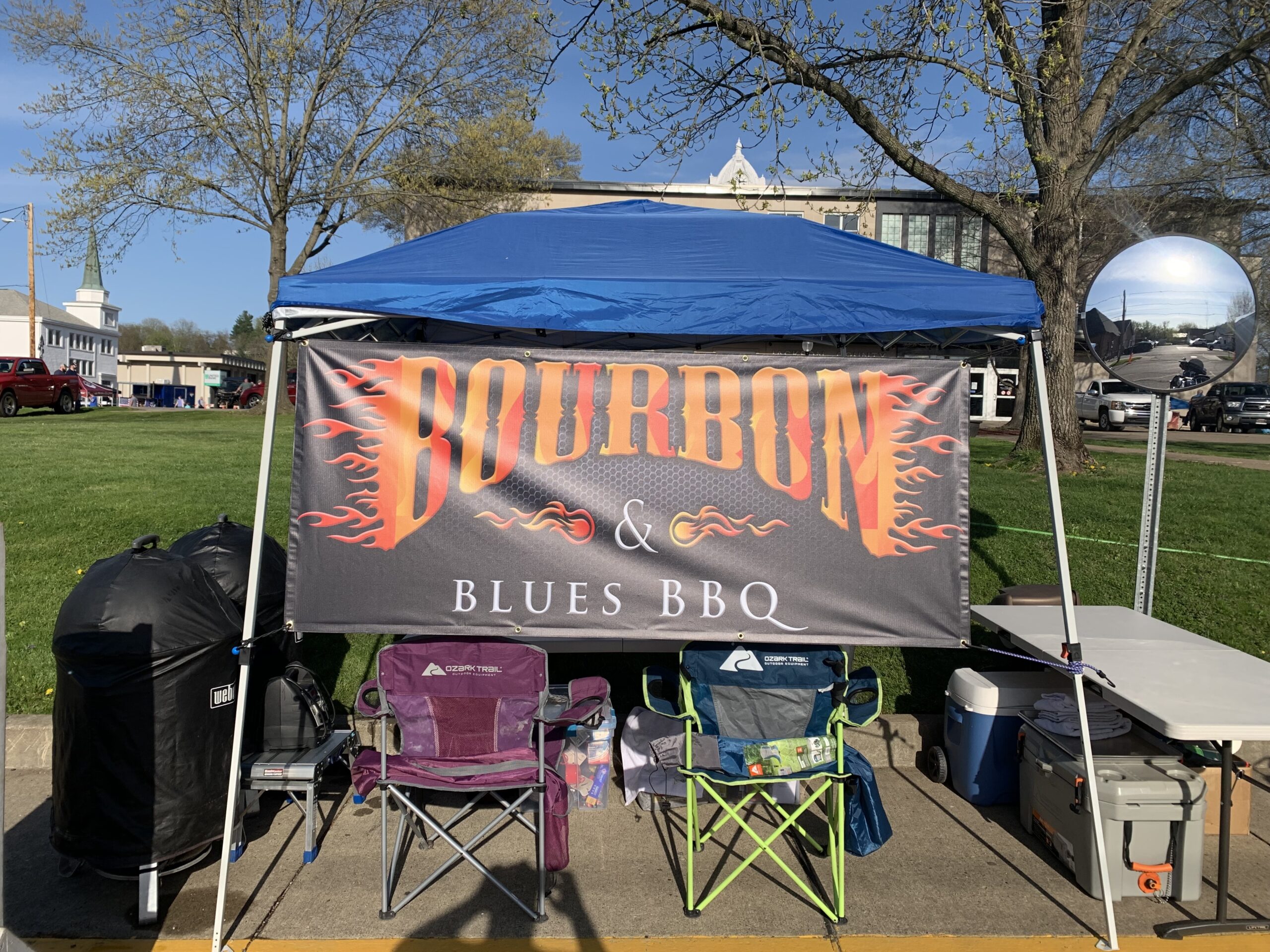 Our first competition BBQ setup in Ripley, WV