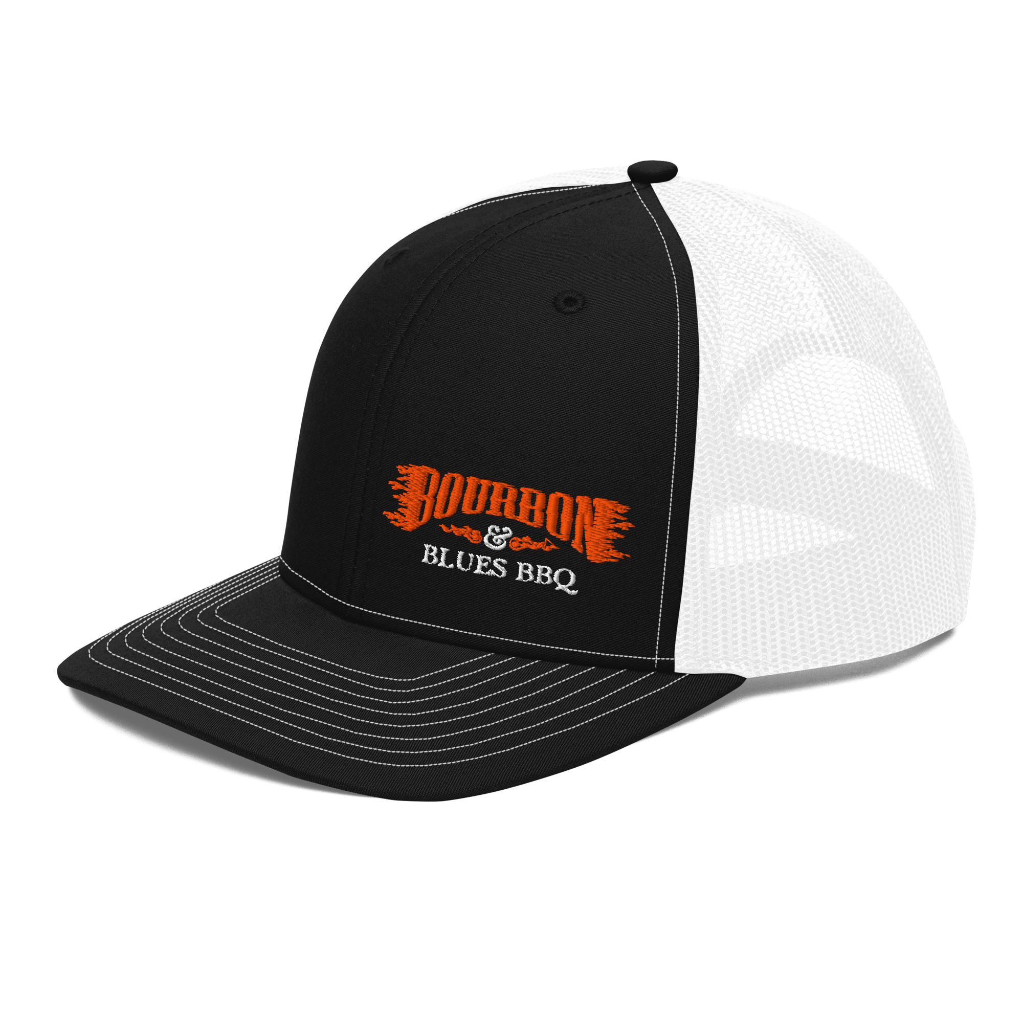 signature logo trucker hat side view